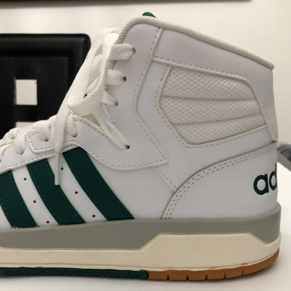 ADIDAS NEO ENTRAP MID WHITE COLLEGIATE GREEN II SNEAKERS MENS SIZE 10